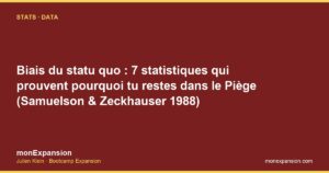 Biais du statu quo : 7 statistiques qui prouvent pourquoi tu restes dans le Piège (Samuelson & Zeckhauser 1988)