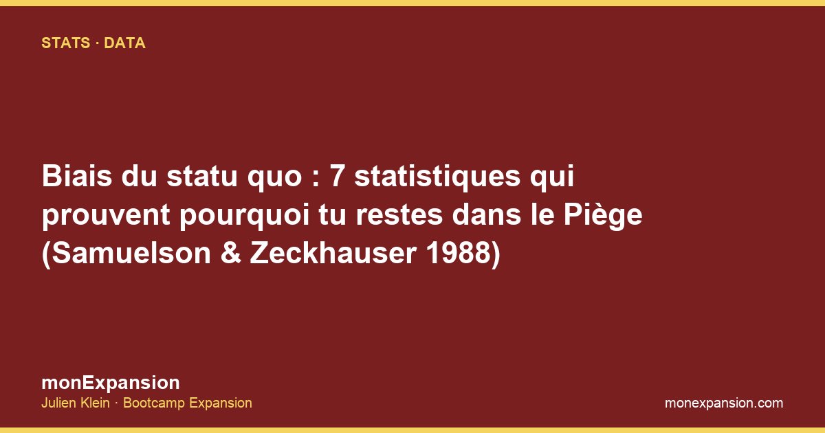 Biais du statu quo : 7 statistiques qui prouvent pourquoi tu restes dans le Piège (Samuelson & Zeckhauser 1988)