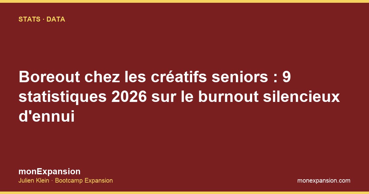 Boreout chez les créatifs seniors : 9 statistiques 2026 sur le burnout silencieux d'ennui