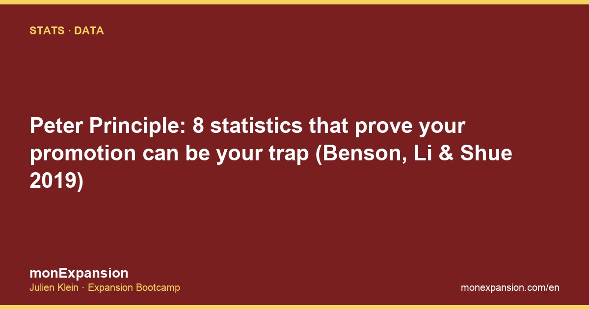 Peter Principle: 8 statistics that prove your promotion can be your trap (Benson, Li & Shue 2019)