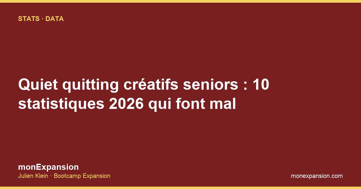 Quiet quitting créatifs seniors : 10 statistiques 2026 qui font mal