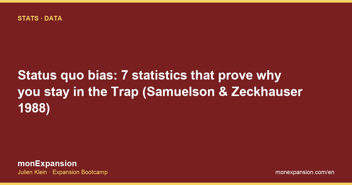 Status quo bias: 7 statistics that prove why you stay in the Trap (Samuelson & Zeckhauser 1988)