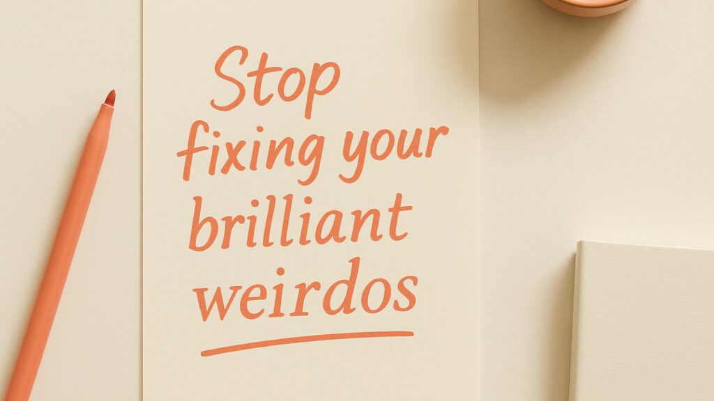 Stop fixing your brilliant weirdos