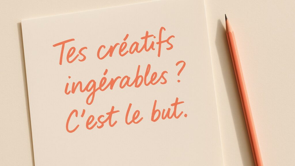 Tes meilleurs créatifs sont ingérables ? C'est le but. 1 Tes créatifs ingérables, c'est le but